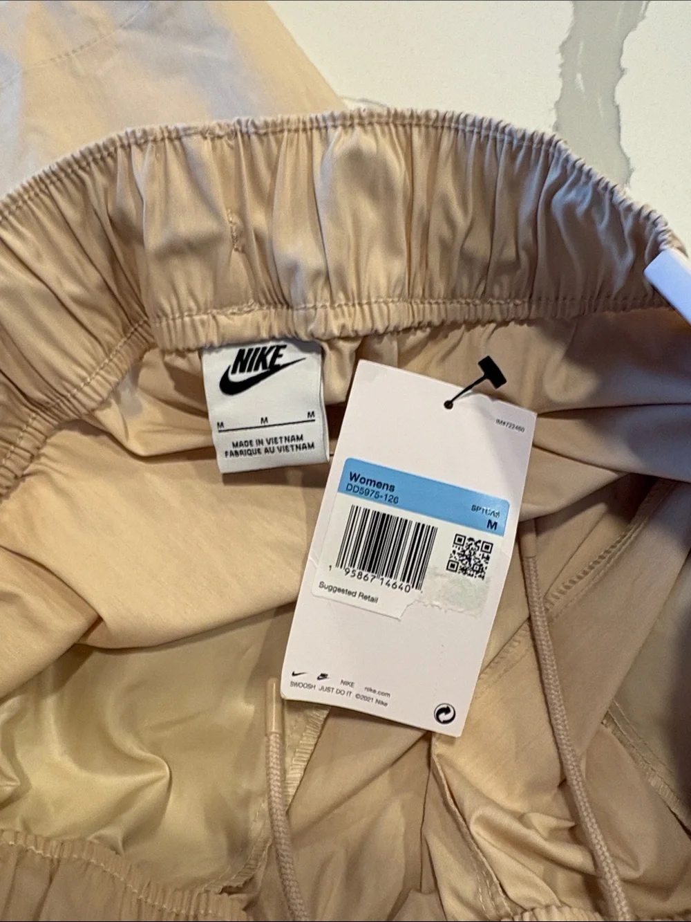 Nike High Rise Curve Pants ~ Medium ~ Hemp/White